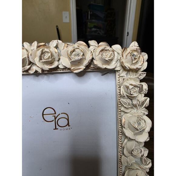 Era Home 5x7 Picture Frame Vintage Style Rose Design Rhinestones Shabby Chic - Picture 4 of 16